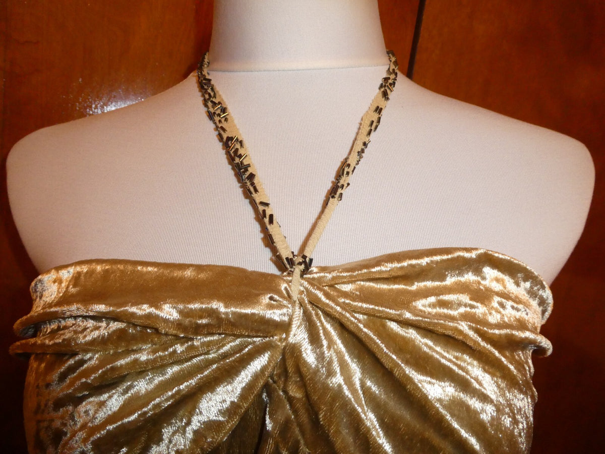 The Limited women's gold jersey halter neck top size large