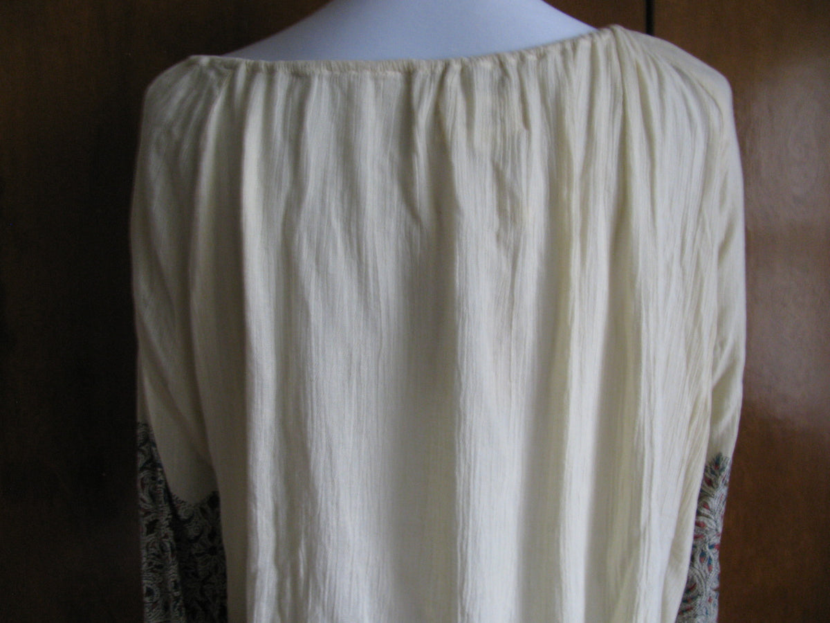 Denim & Supply women's ivory cotton embroidered top medium 