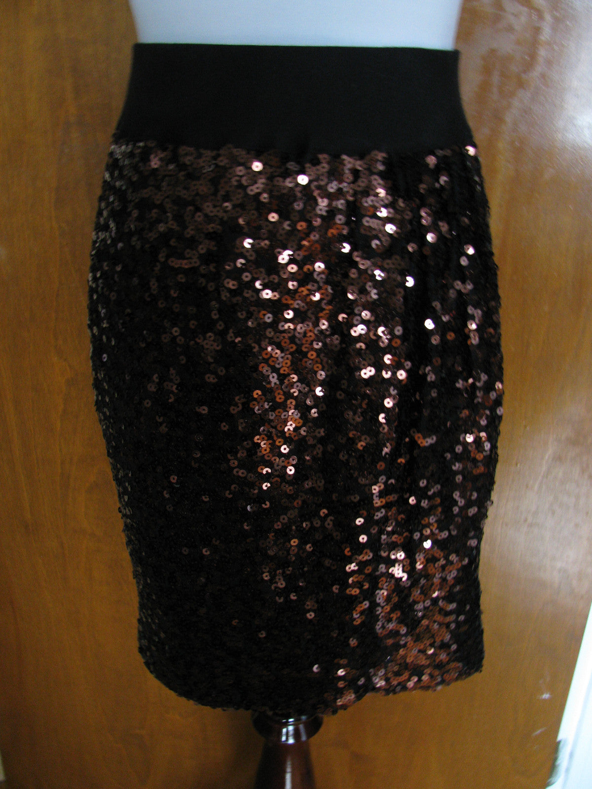 Michael Kors women’s black brown faux wrap evening skirt New