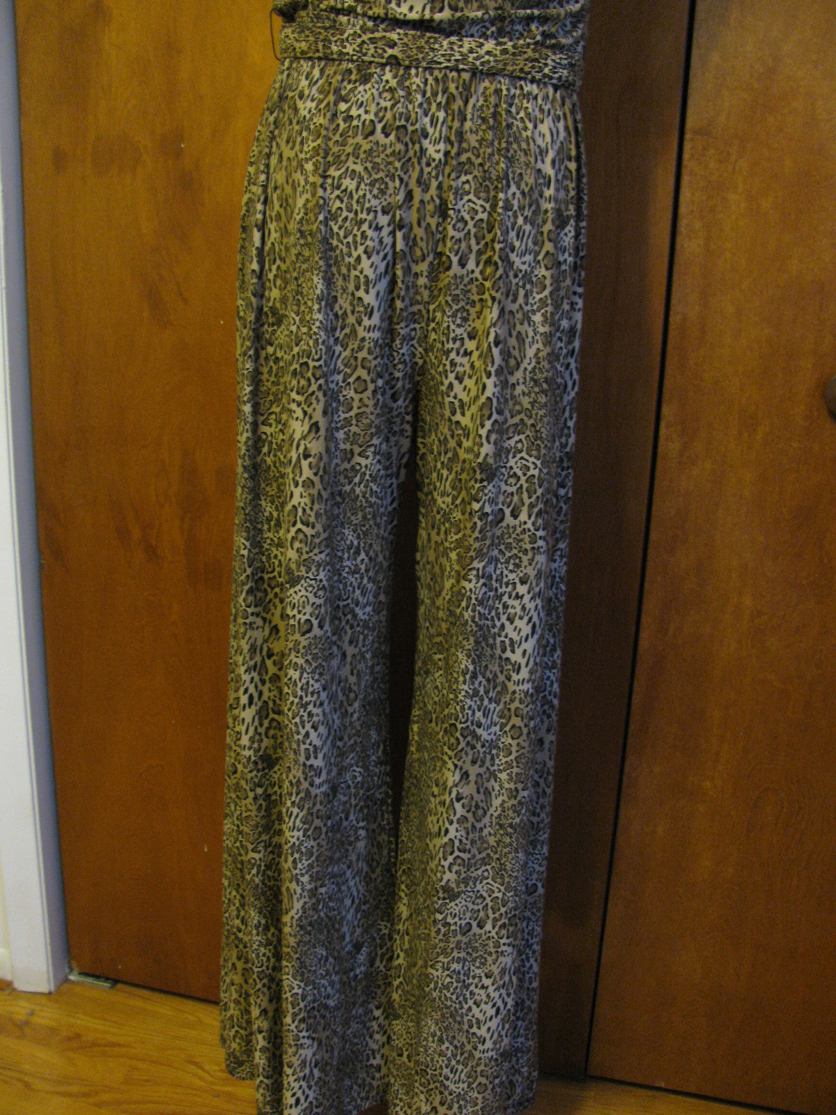 MSK women’s jumpsuit leopard black size large NEW