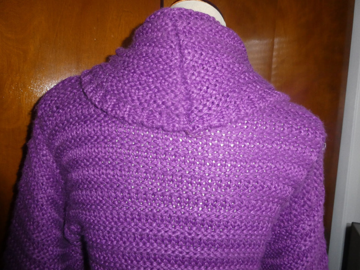 BEBE Women's Purple Detailed Gorgeous Sweater Mini Dress Large Can Fit Medium