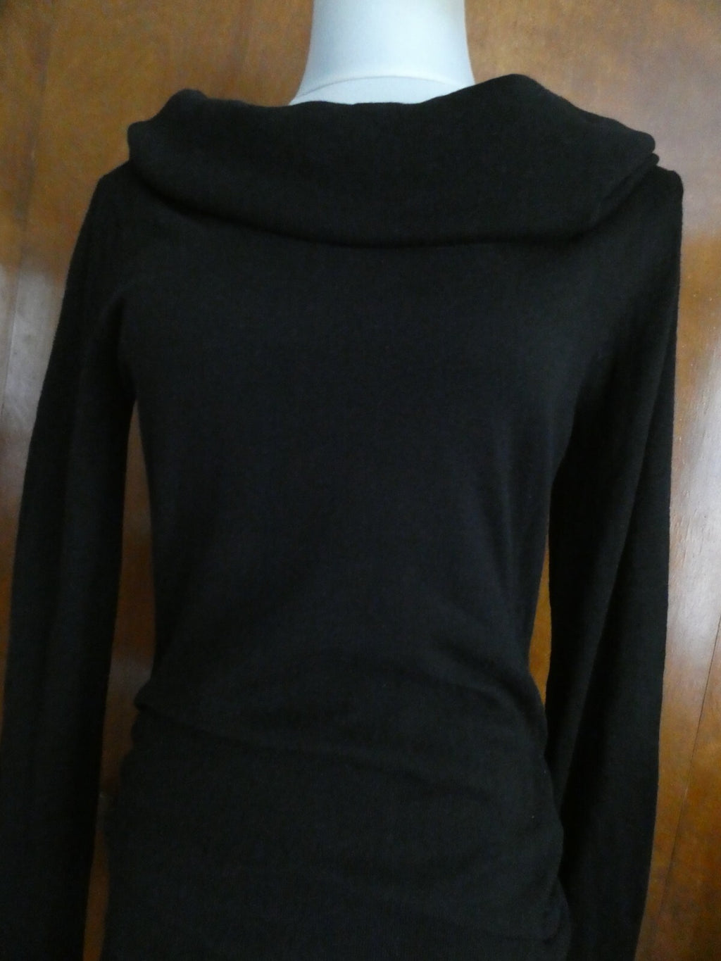 Rachel Roy women's stylish detailed black cowl neck long sleeves dress New