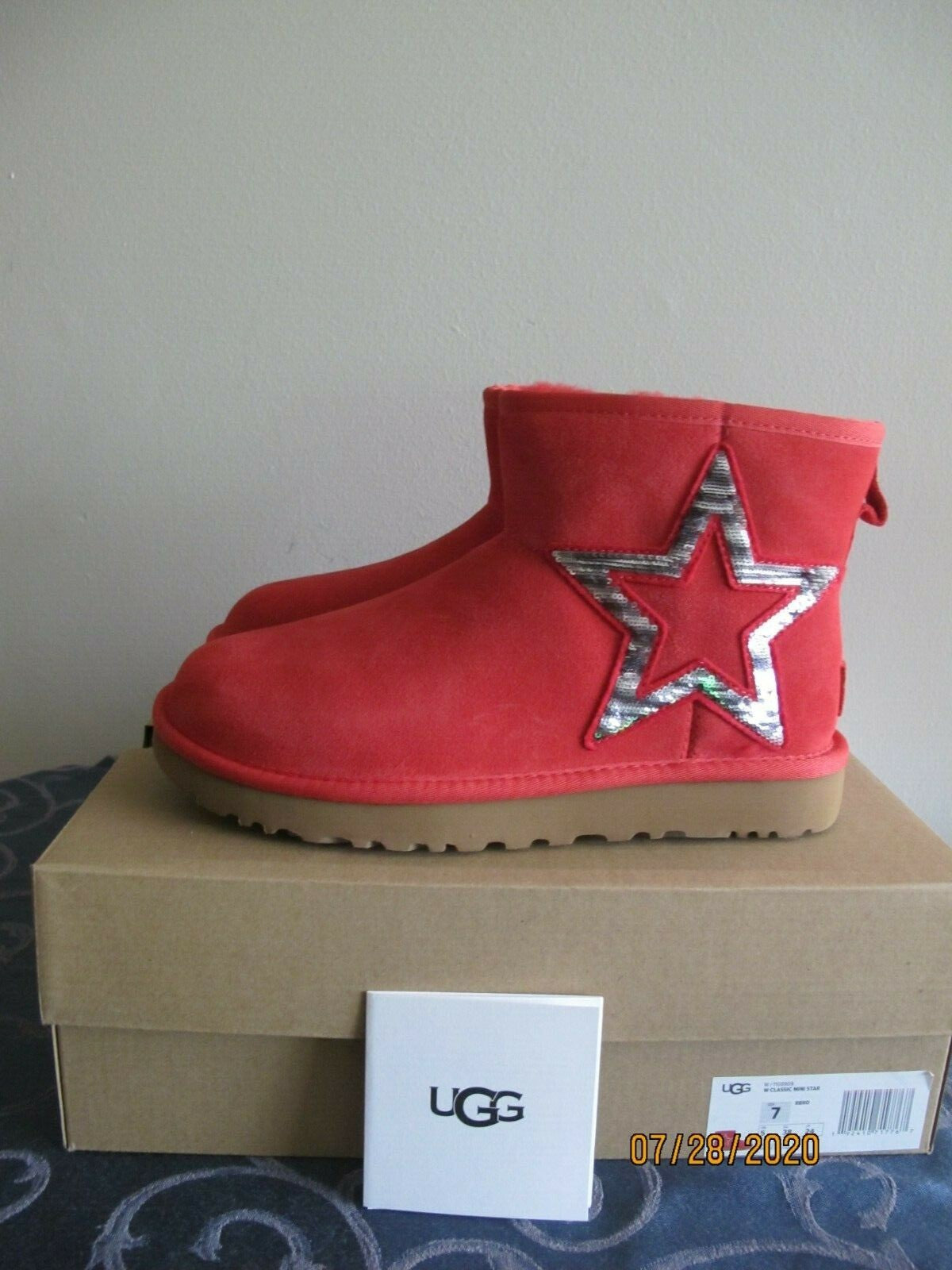 Ugg Australia women’s red classic mini ankle boots 7