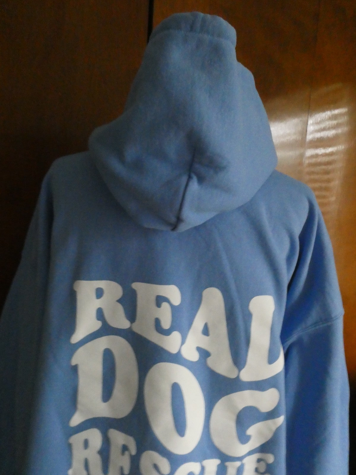 Gildan Heavy Blend 2XL Real Dog Rescue Blue Pullover Hoodie Sweatshirt Unisex