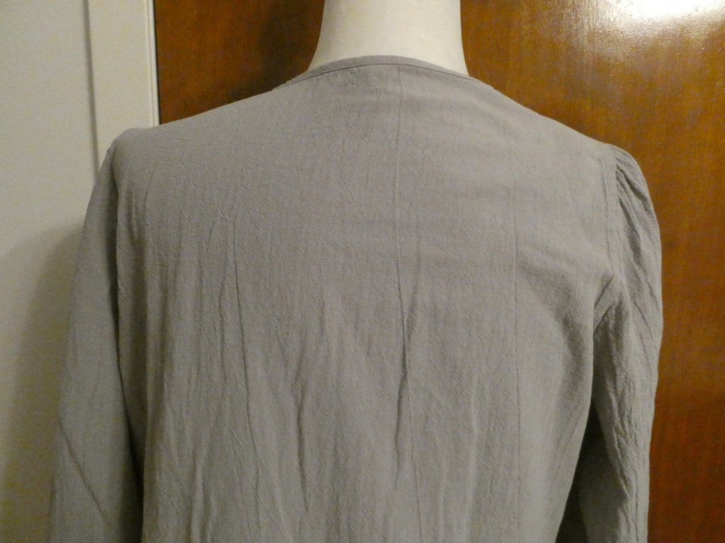 Gray Textured Shift Dress XL Fits L V-Neck Empire Waist Pockets Casual Macy's