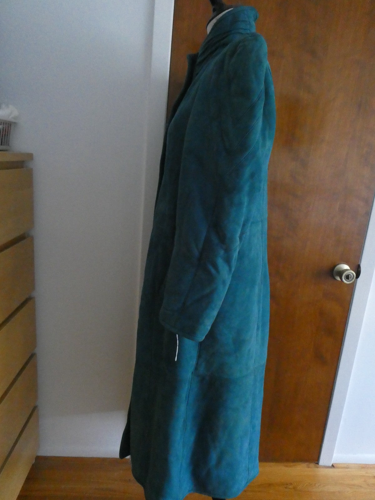 Adarcrea Women Persian Green Teal Shearling Sheepskin Long Winter Coat Spain 10