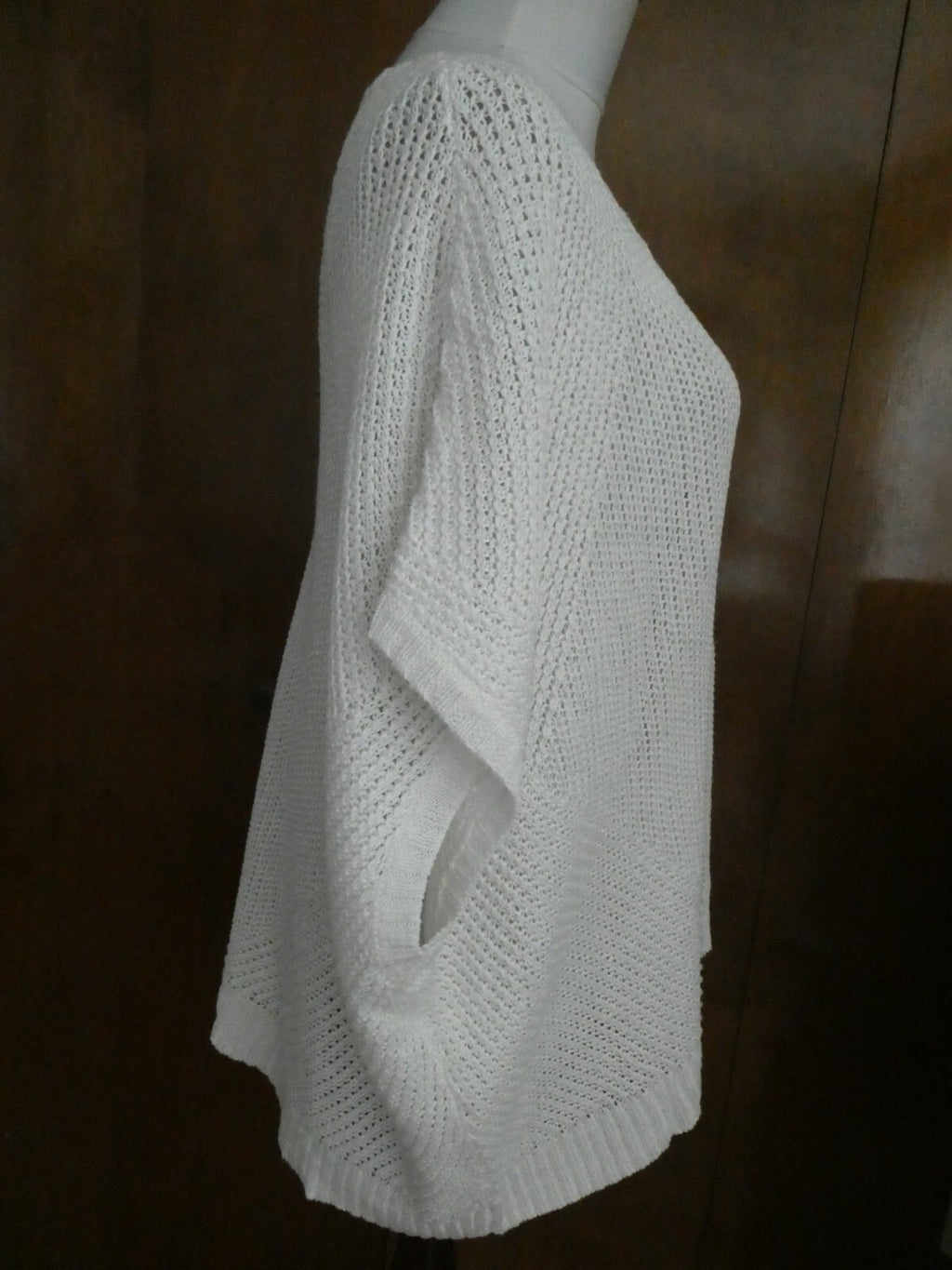 Polo Ralph Lauren Women's crochet linen white stylish dolman sleeve sweater XL