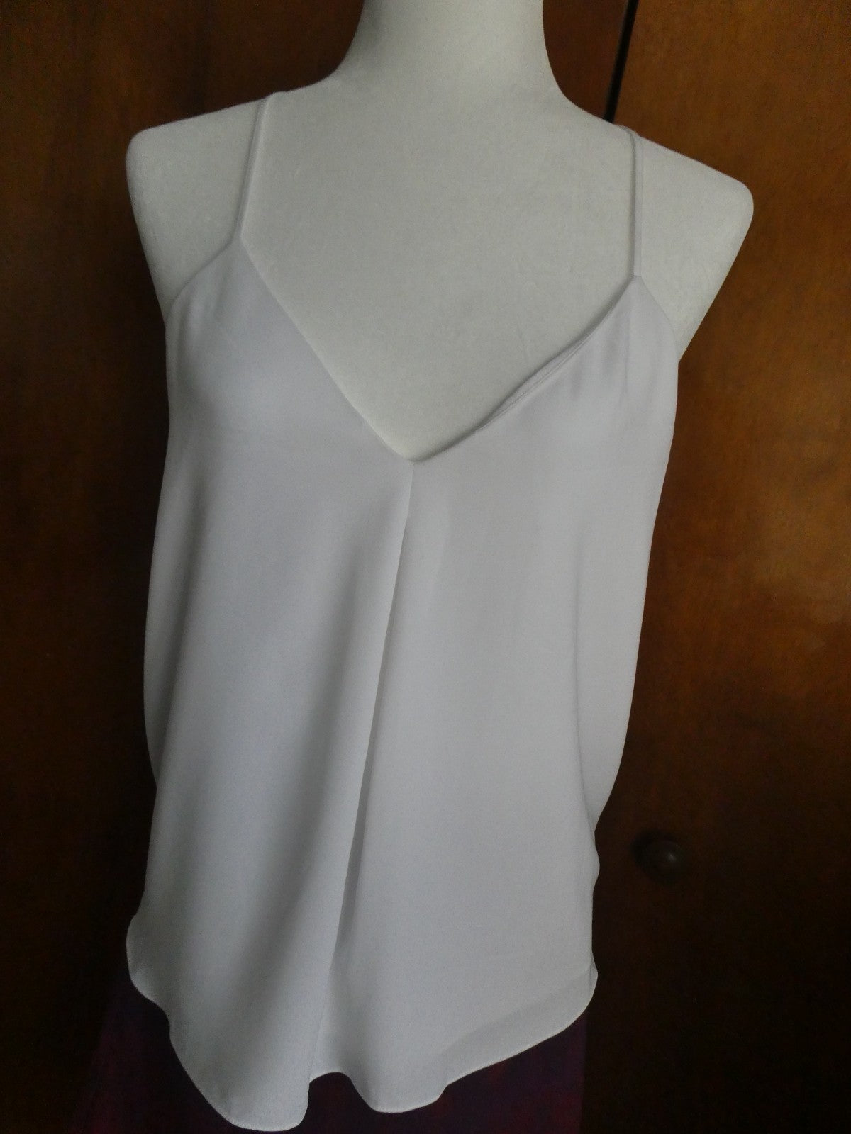 Polo Ralph Lauren Women Cami Top Small White Lined Racerback Triacetate Blend