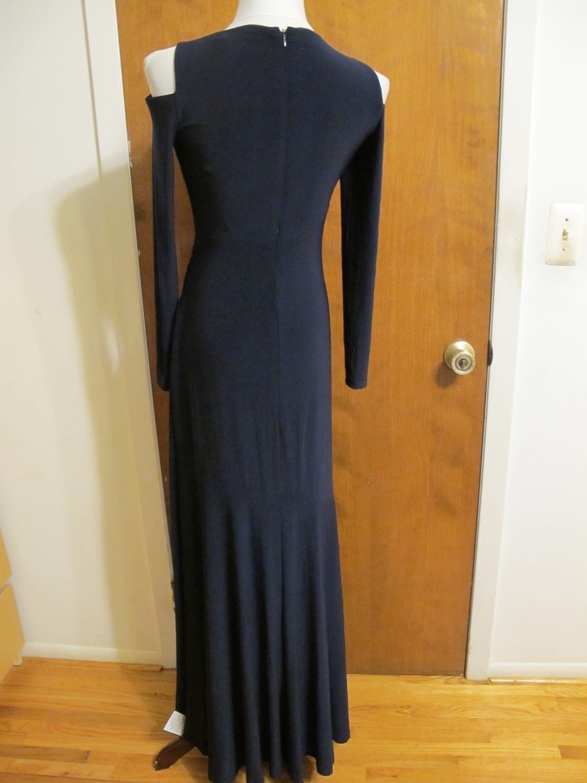 Lauren Ralph Lauren Women Navy Lined Evening Maxi Cutout A-line Dress New