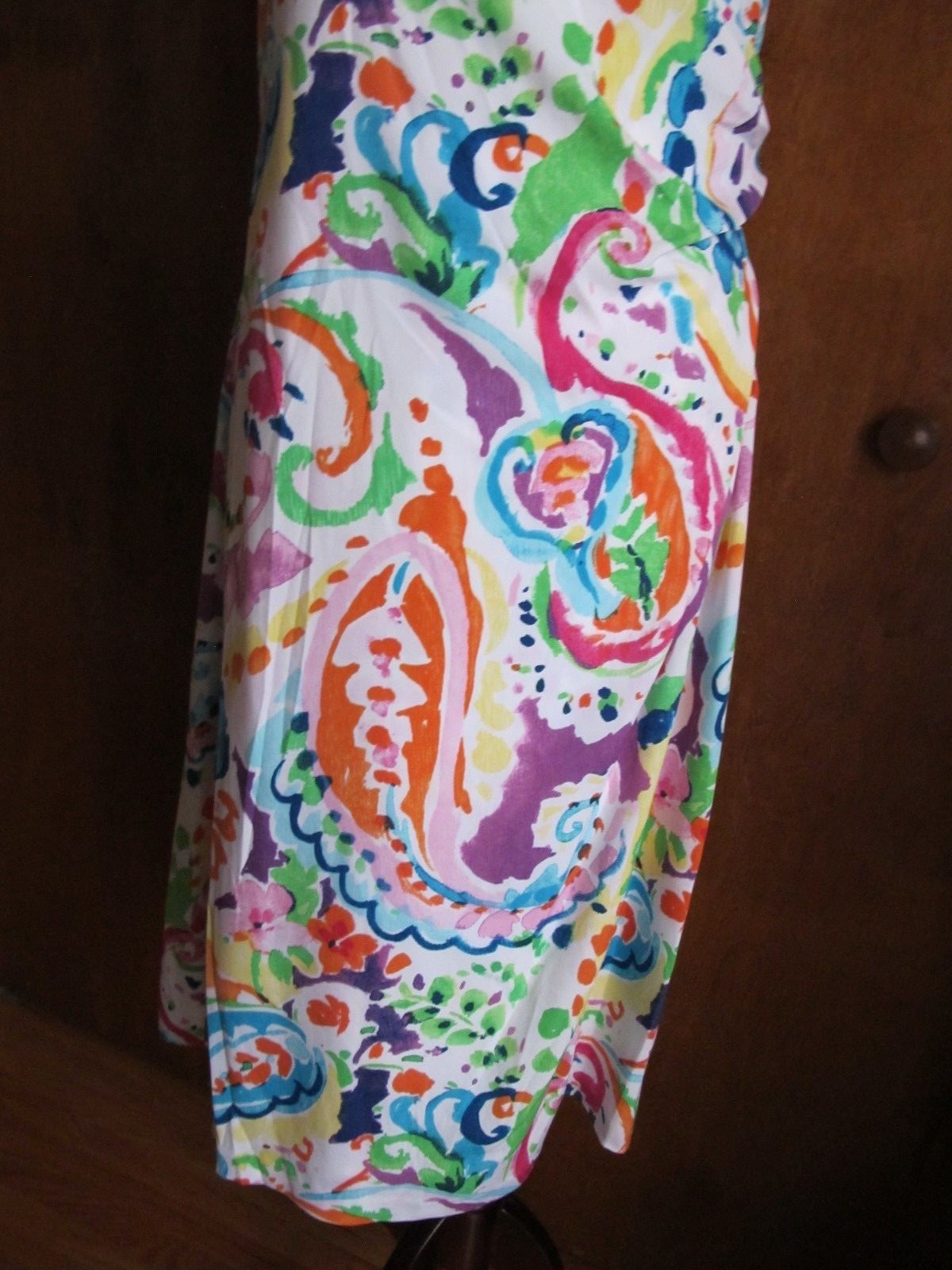 Ralph Lauren Women's Multi Color Lined Faux Wrap Dress New