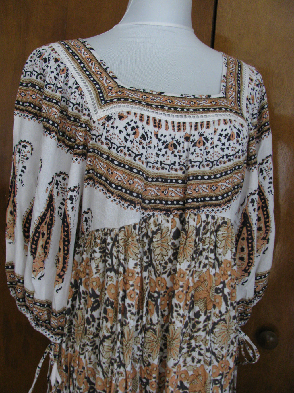 Free People women’s soft rayon ivory combo mini New dress 