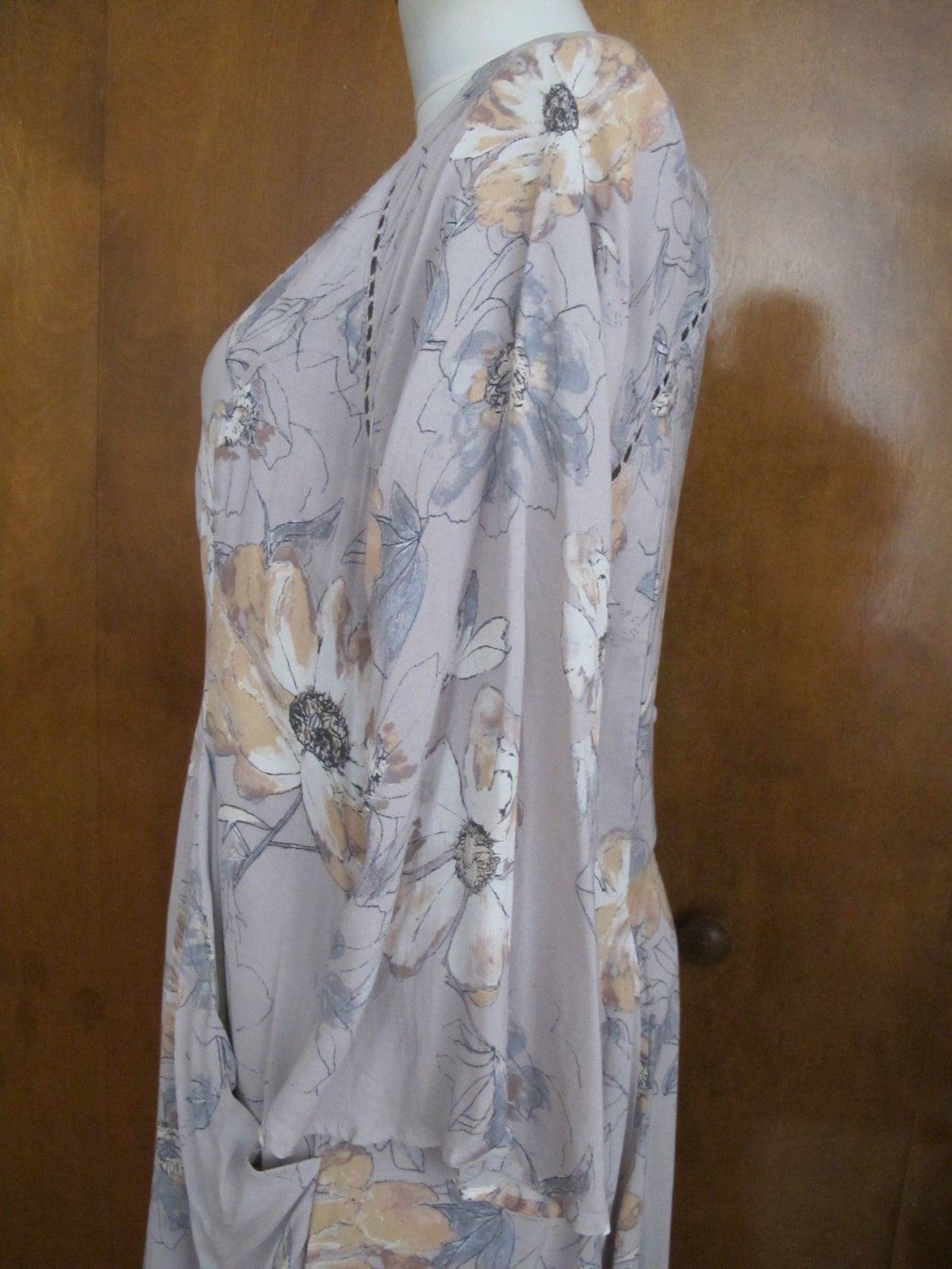 Free People women’s multi color relaxed fit short lined new soft rayon dress 8