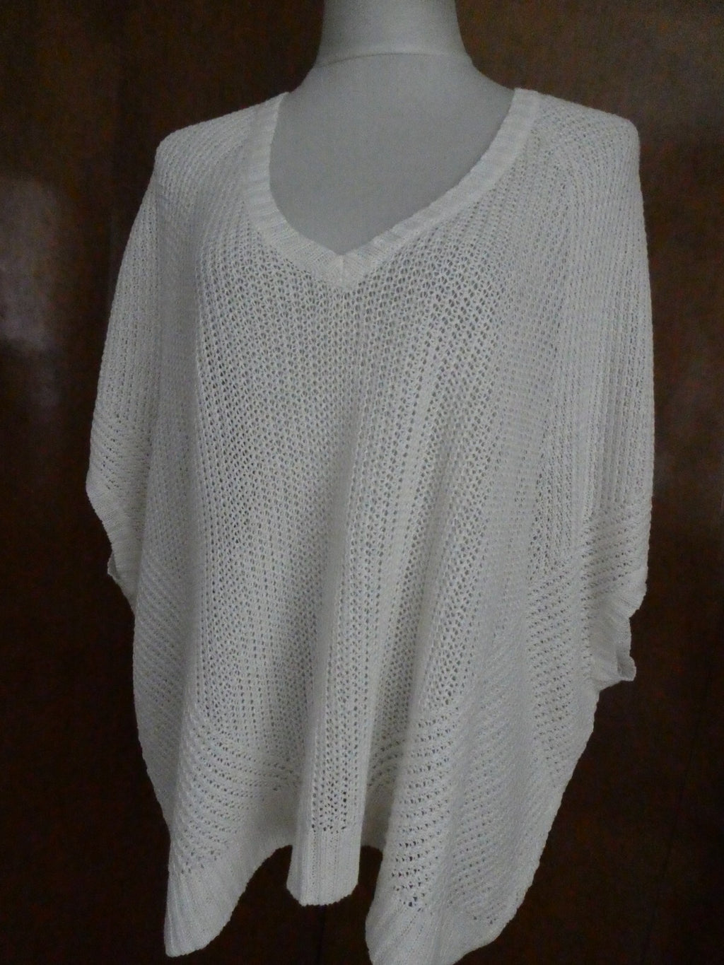 Polo Ralph Lauren Women's crochet linen white stylish dolman sleeve sweater XL
