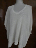 Polo Ralph Lauren Women's crochet linen white stylish dolman sleeve sweater XL
