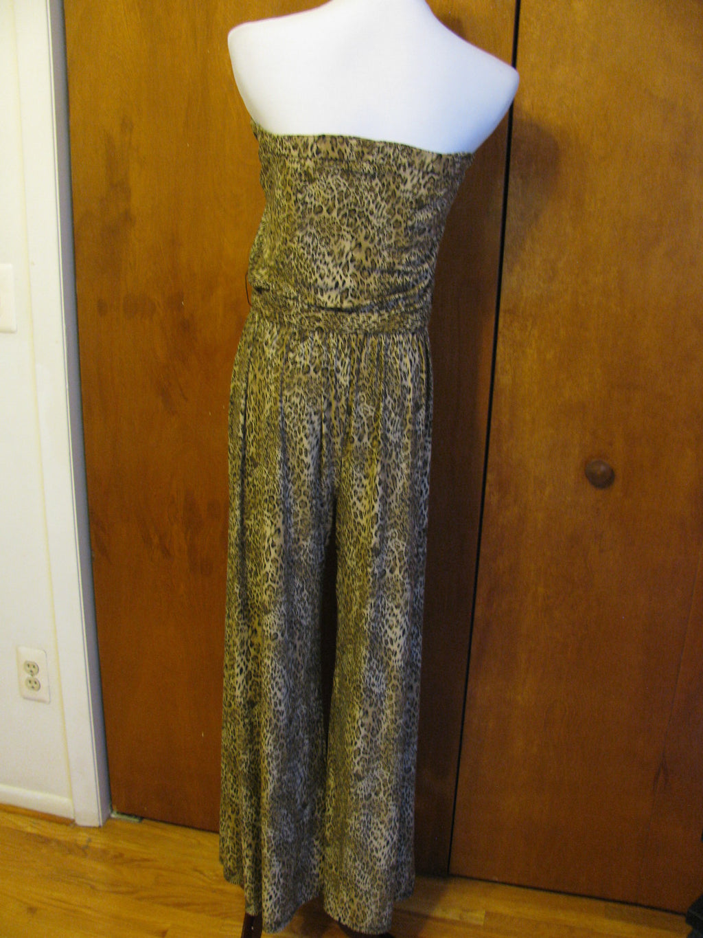 MSK women’s jumpsuit leopard black size large NEW