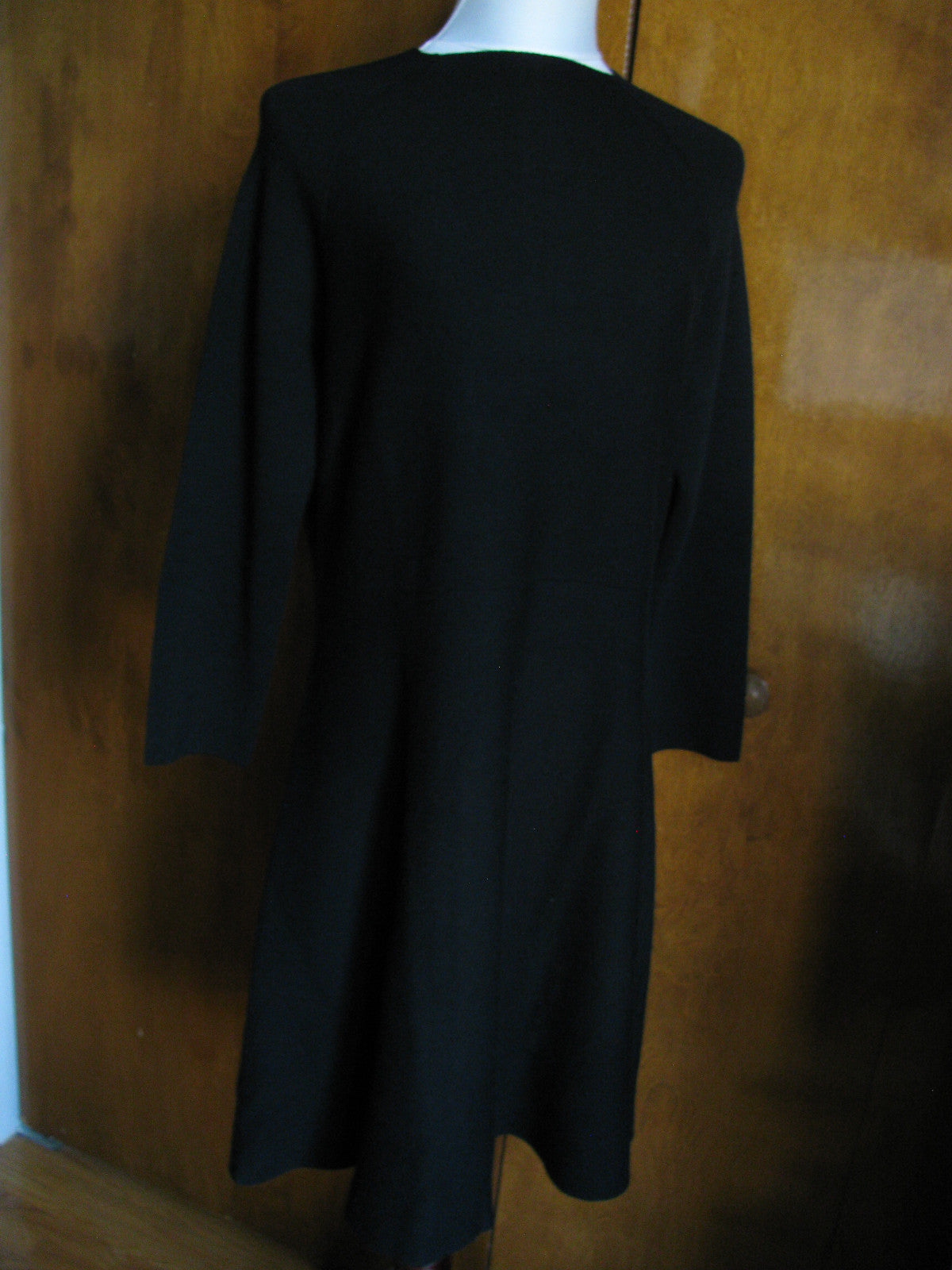 Armani Exchange Women's Black 3/4 Sleeves Merino Wool Dress