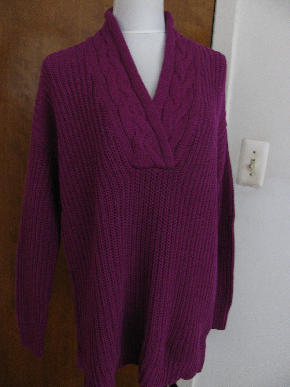Lauren Ralph Lauren women’s purple V-neck cotton sweater New