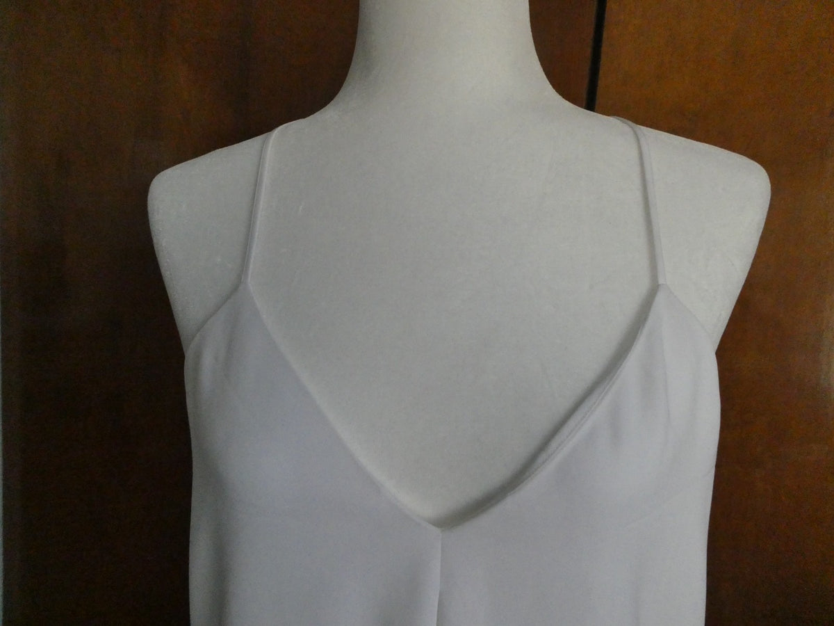 Polo Ralph Lauren Women Cami Top Small White Lined Racerback Triacetate Blend