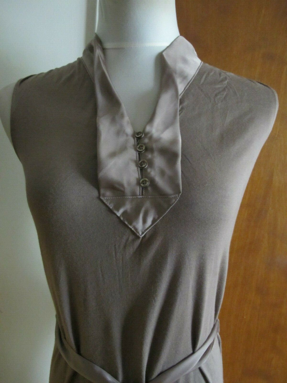 Gap Women's Beige Rayon Belted Sleeveless Dress XS