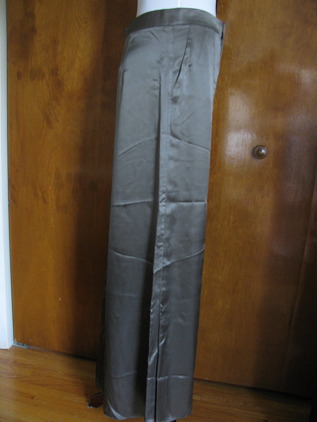 Theyskens Theory Theyskens Paige women silk silver steel dress pants 2 New W/Tag