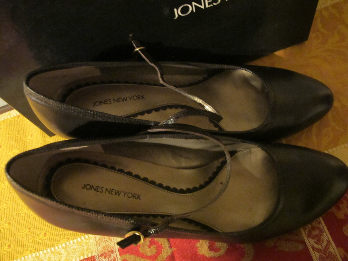Jones New York Women’s Brown Leather Ankle Strap Shoes Size 7.5