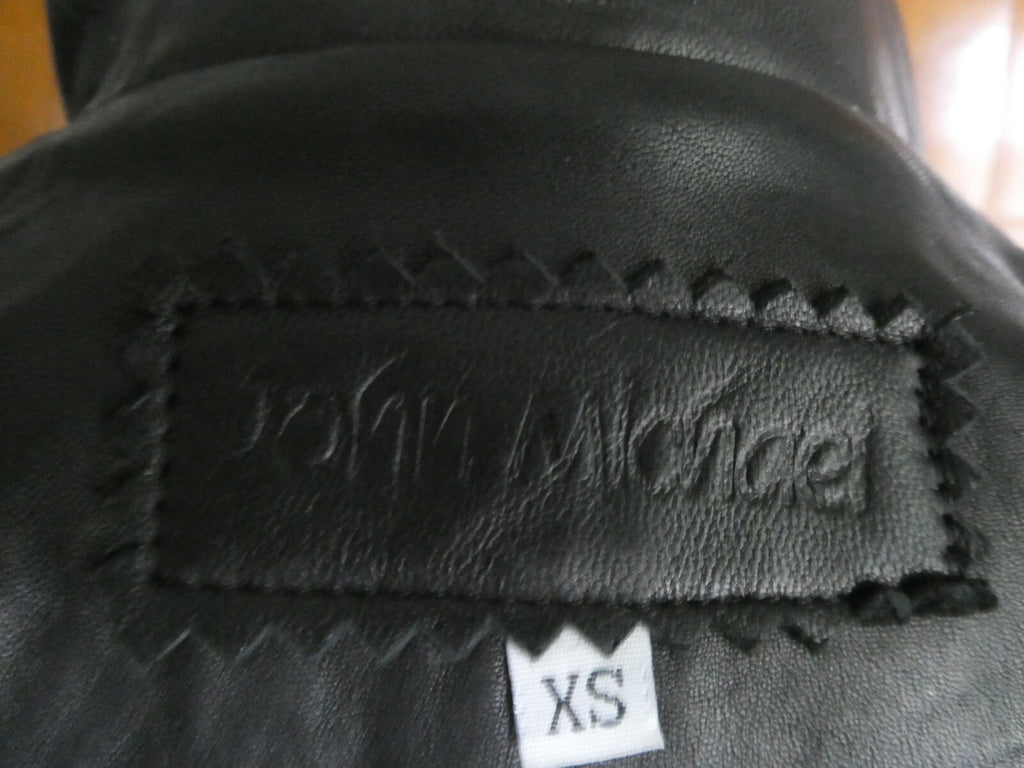 John Michael Designer Black 100% Soft Leather Woman's Vest Size XS