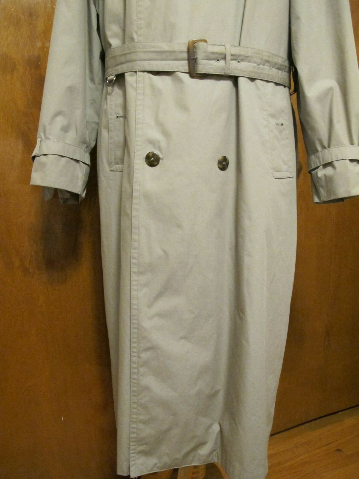 London Fog Men's Trench Coat EURO 42R USA Large  Gray Removable Lining