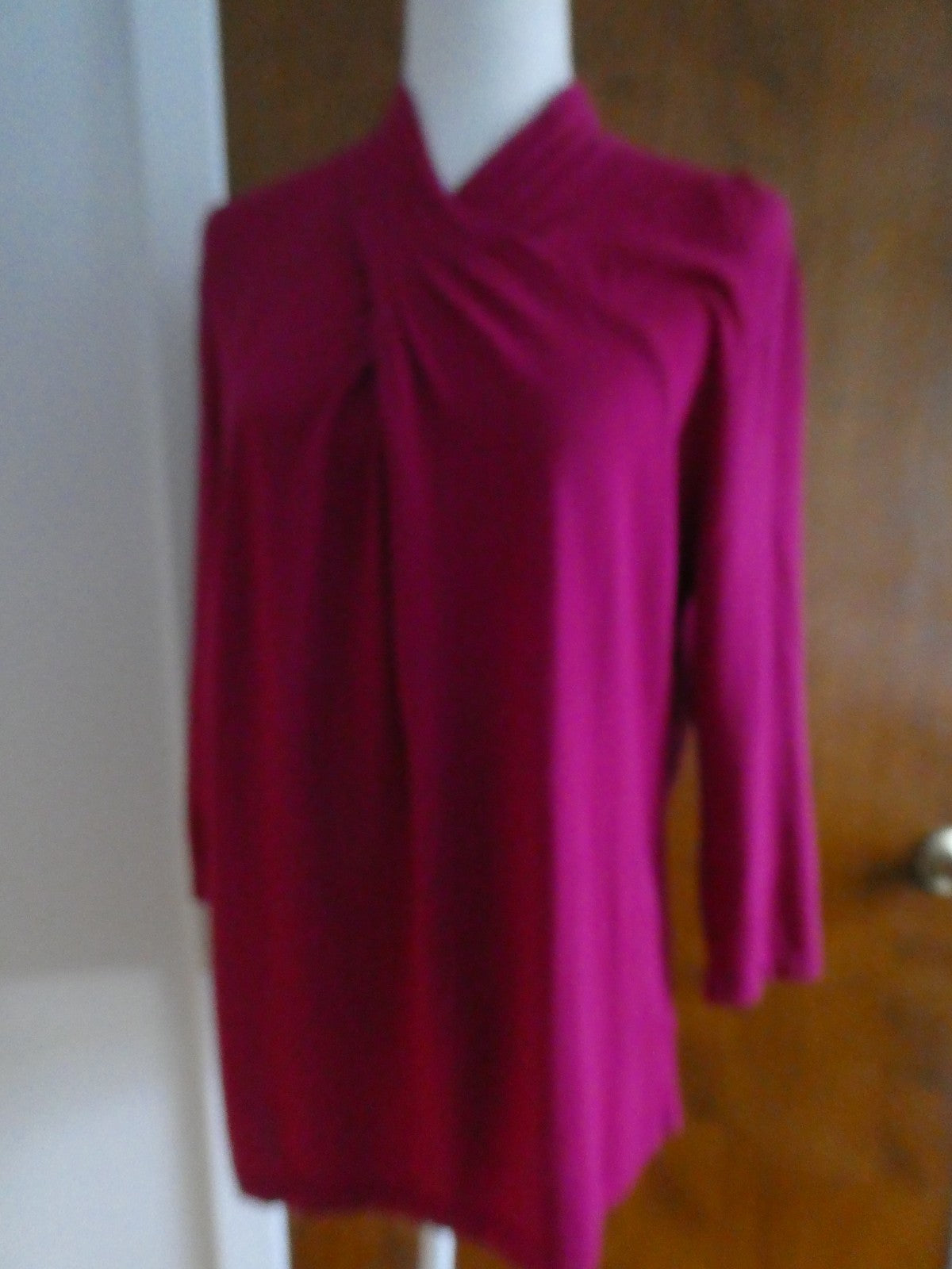 Jones New York Signature Women's Sweater Top Magenta Pink Cotton Modal Size 1X