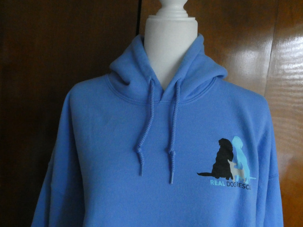 Gildan Heavy Blend 2XL Real Dog Rescue Blue Pullover Hoodie Sweatshirt Unisex