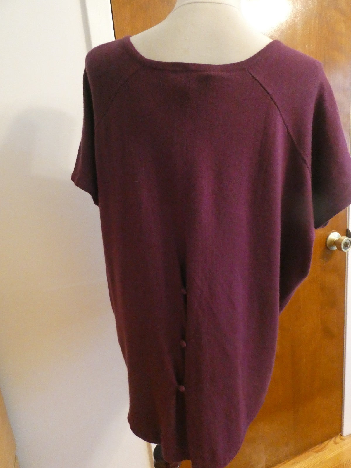 REMAIN Women's Sweater Asymmetrical Eggplant Detailed Size Large