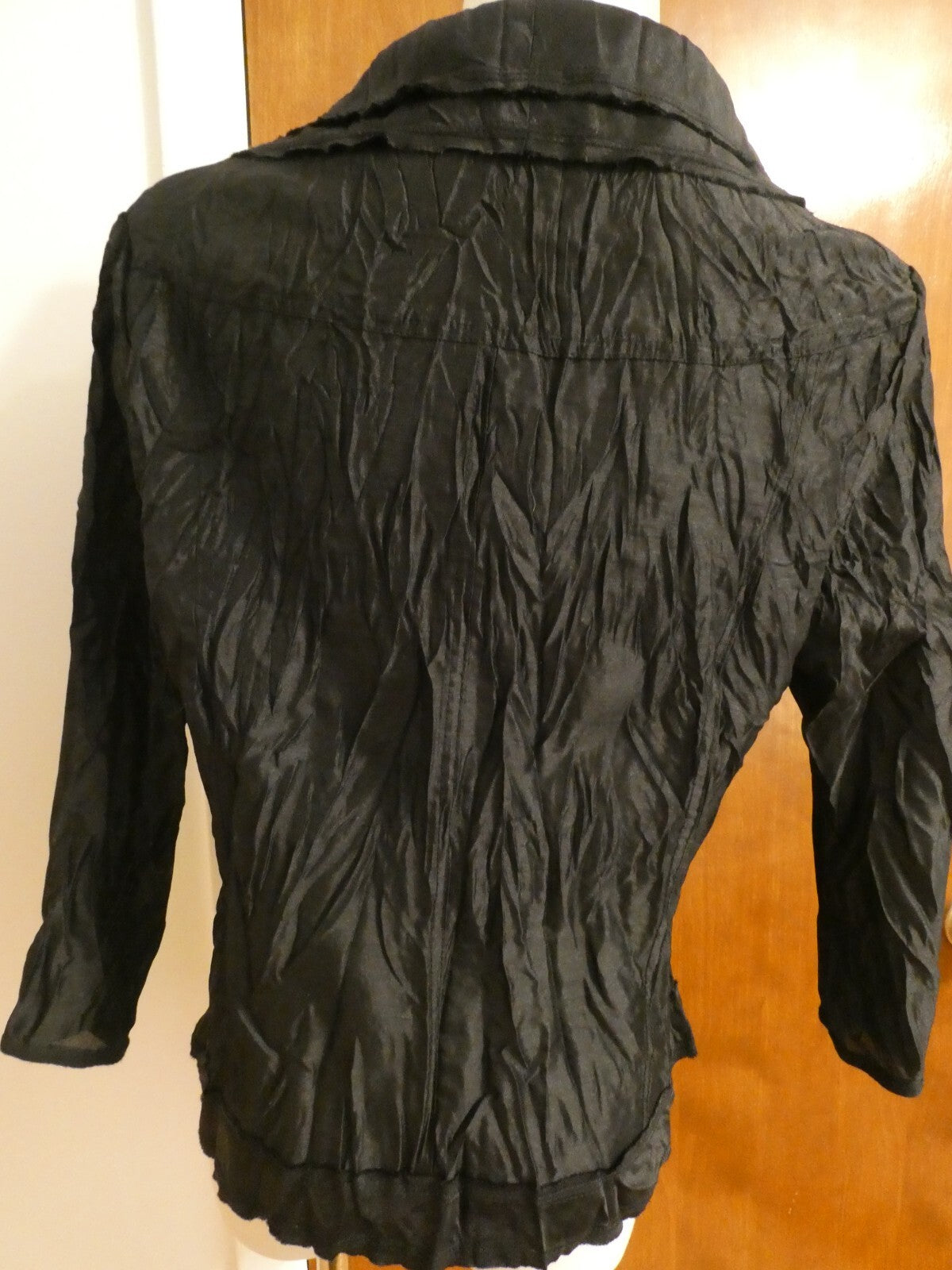 Vers Australia womens black lightweight crinkle dress jacket size14 (fits sz 12)