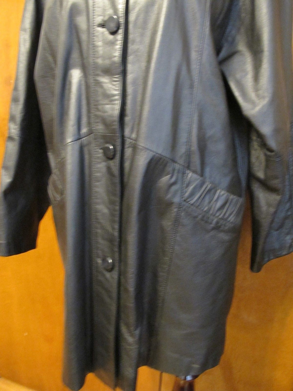 Pelle New York Milano Women's Black Real Genuine Leather Jacket Coat Medium 