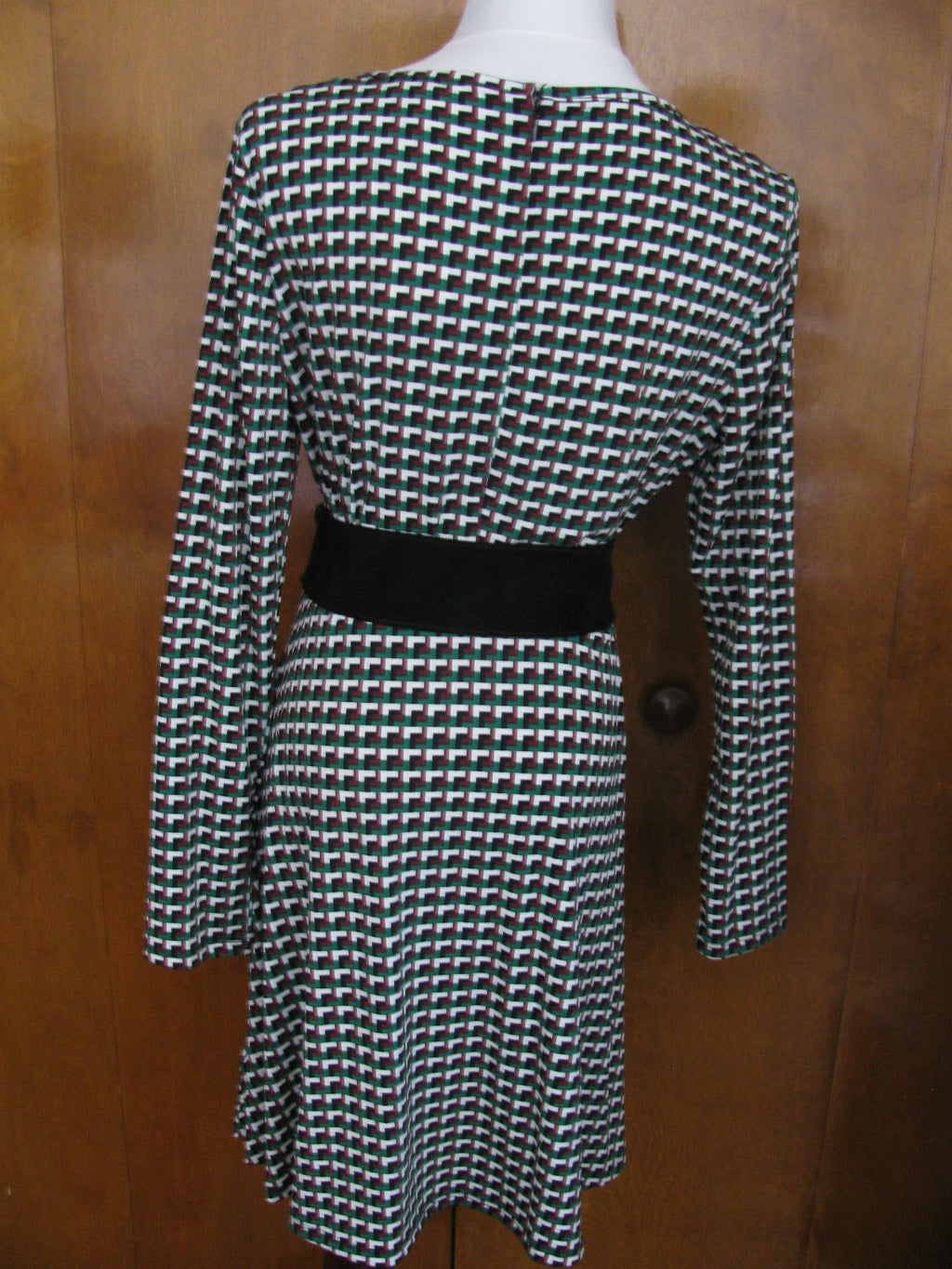 Michael Kors Womens Palmeto Green Geo Print Fit And Flare Dress New
