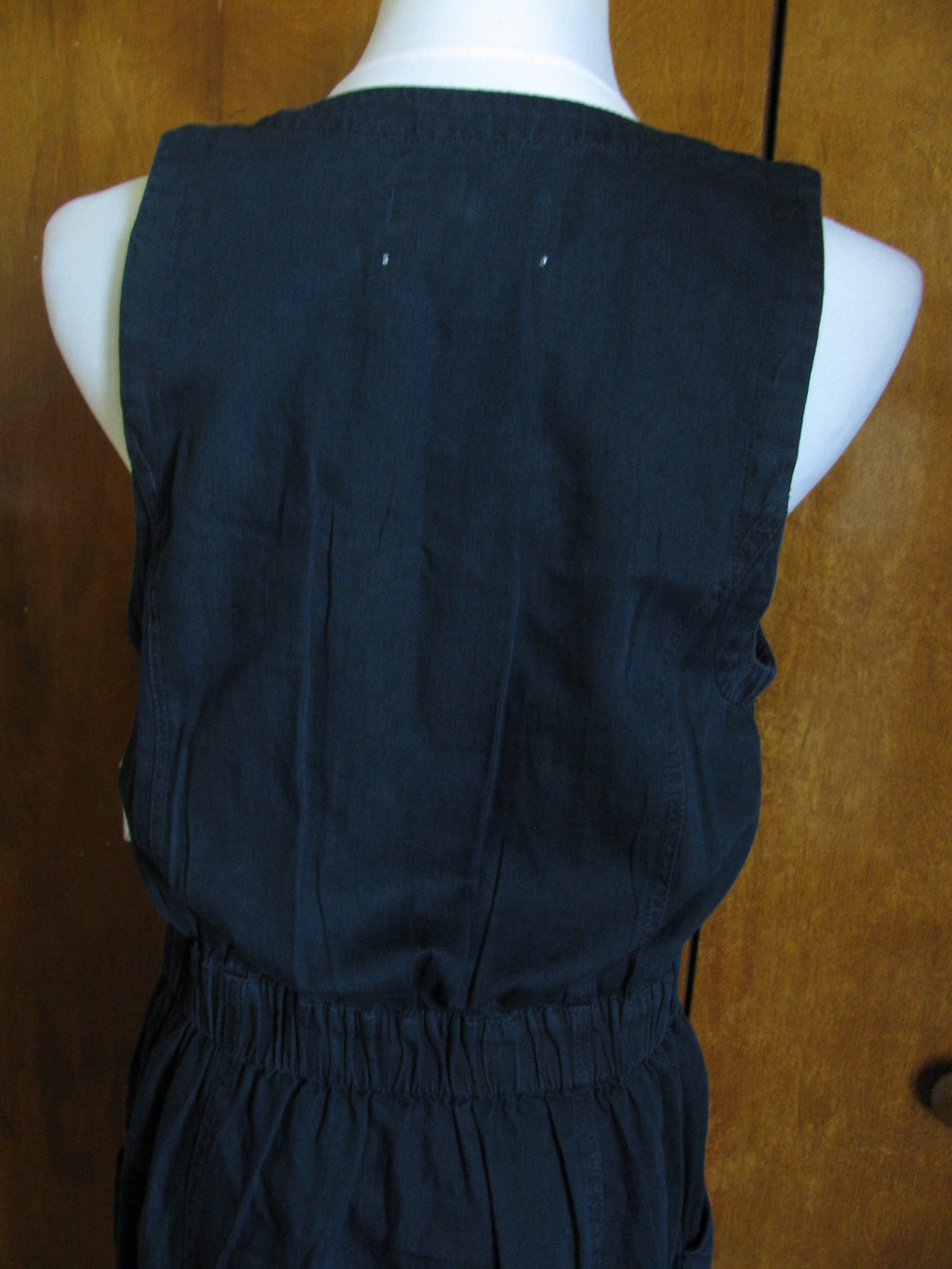 Rachel Roy women's navy sleeveless button down pocketed dress Large NWT
