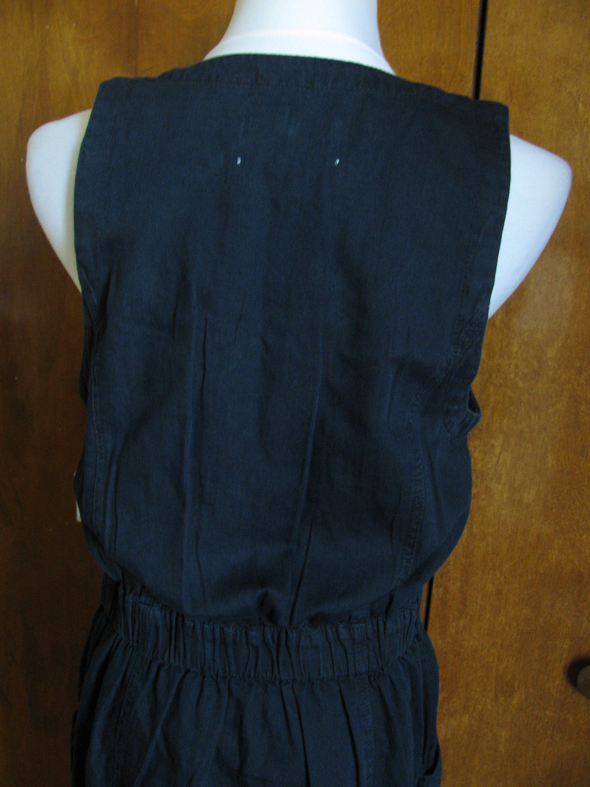 Rachel Roy women's navy sleeveless button down pocketed dress Large NWT