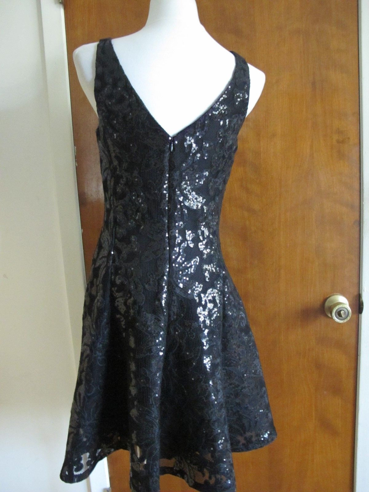Ralph Lauren womens black evening A-line dress Size 8