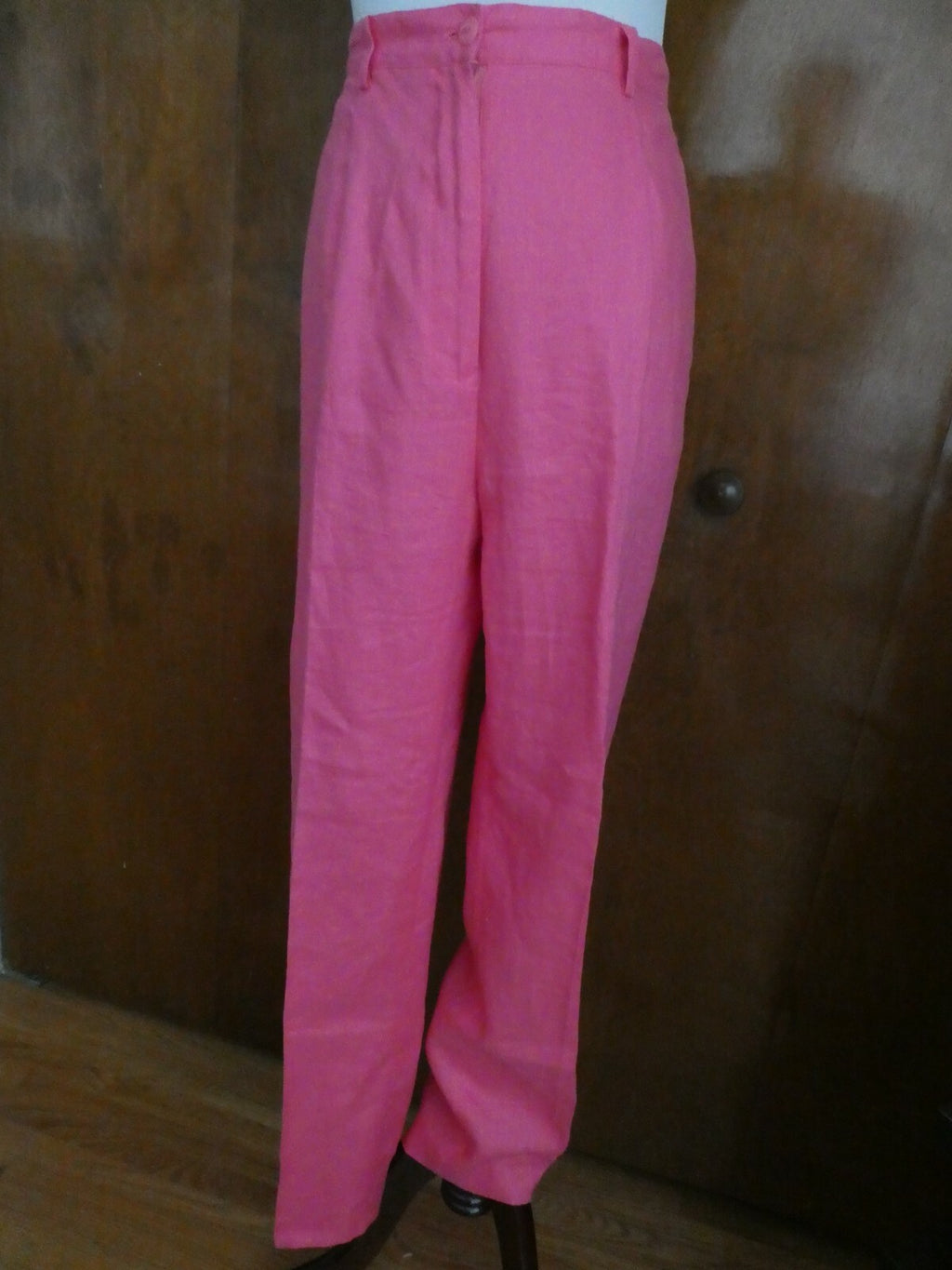 J Song Collection women's pink 100% linen full lined pants size 12 New
