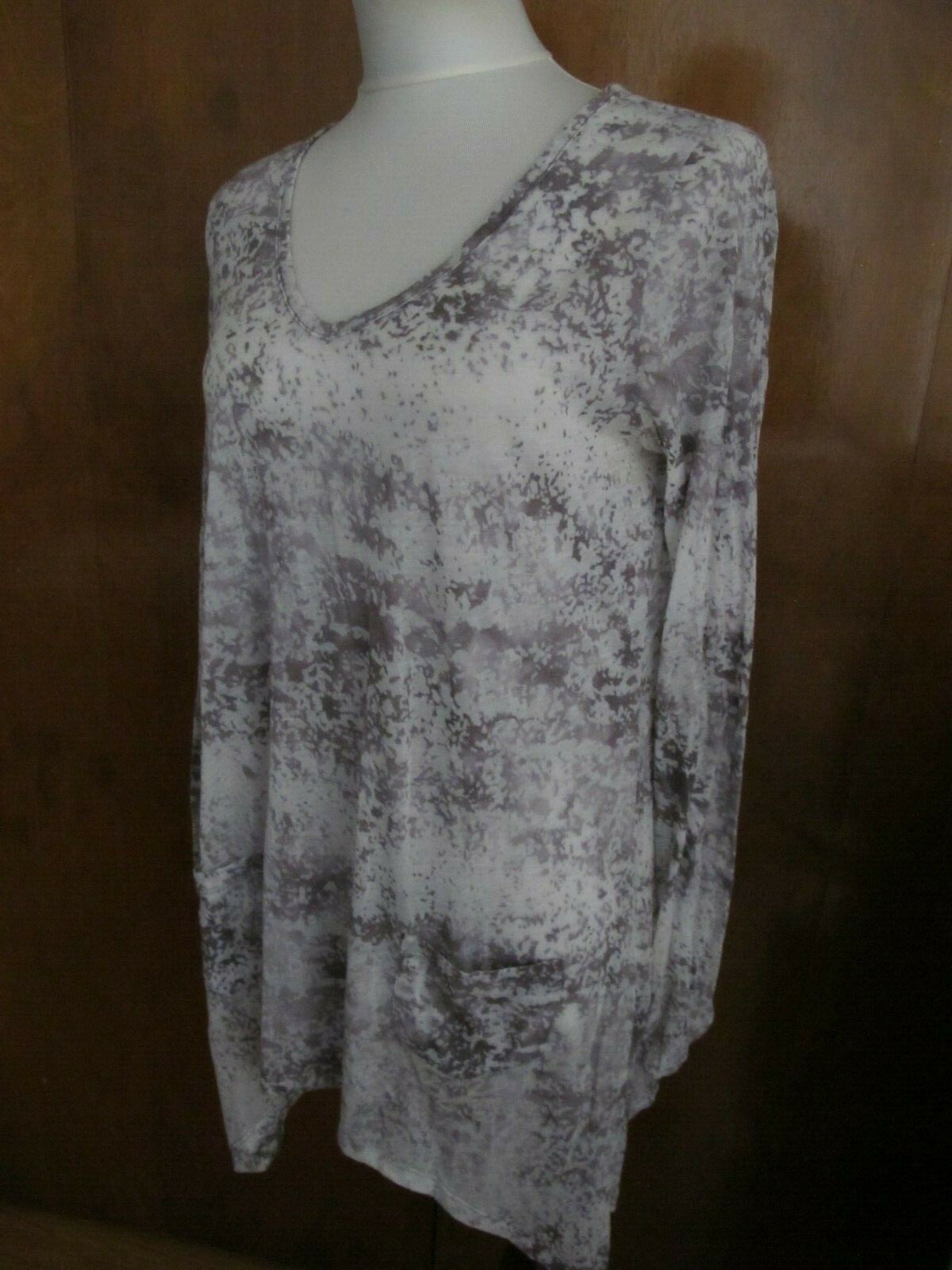 Vivienne Vivienne Tam Asymmetric Gray Tunic Long Top Size Medium 