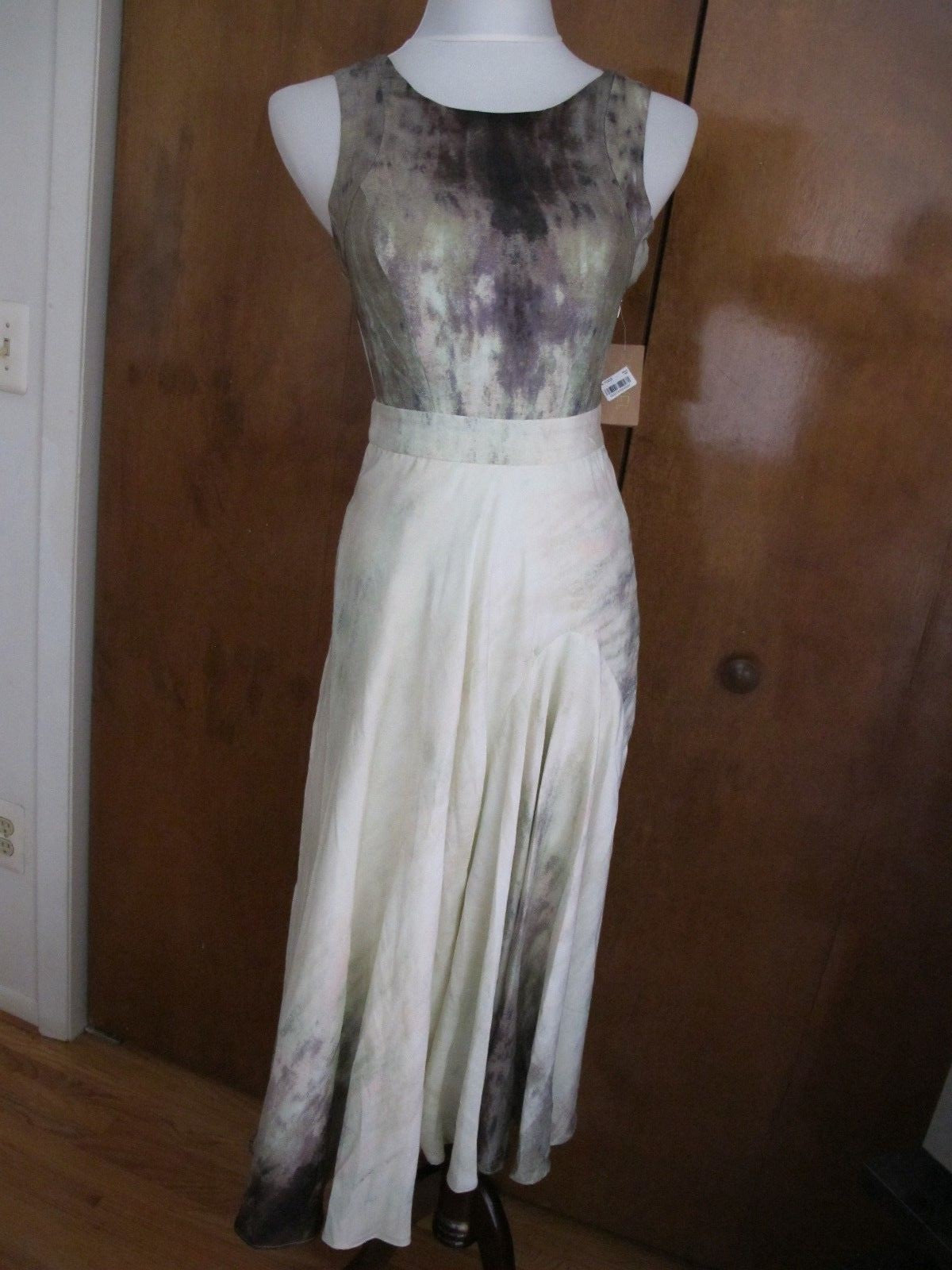Rachel Roy women's maxi stylish cutout back multi color dress size 0 NWT