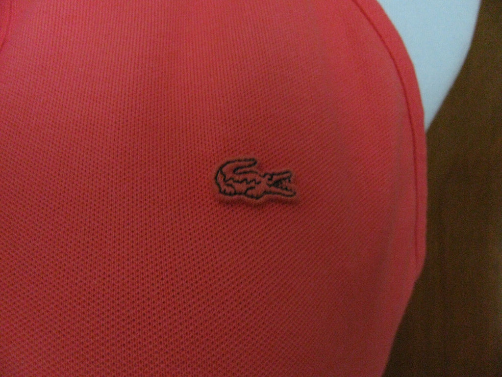 Lacoste women's red cotton halter dress US12/Euro44 NWT 