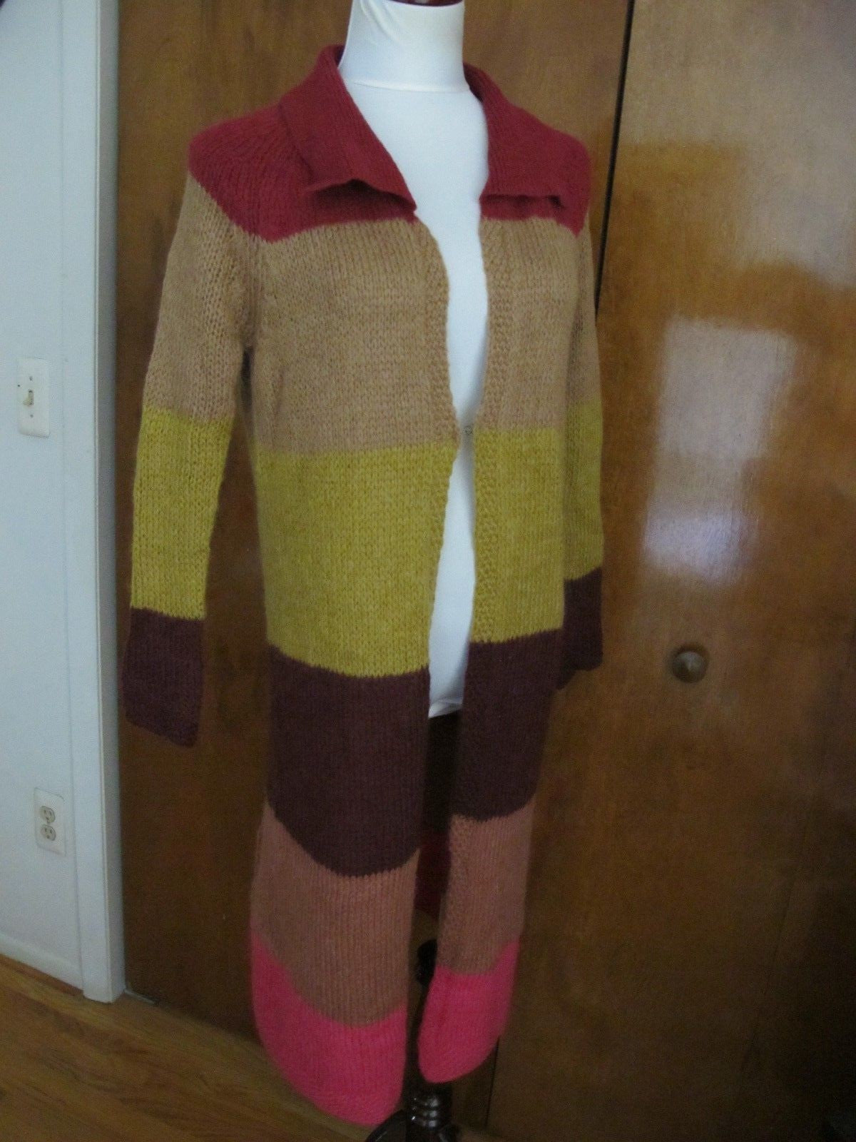 Free People Women's Multi Color Stripe Long Cardigan Size Xsmall New