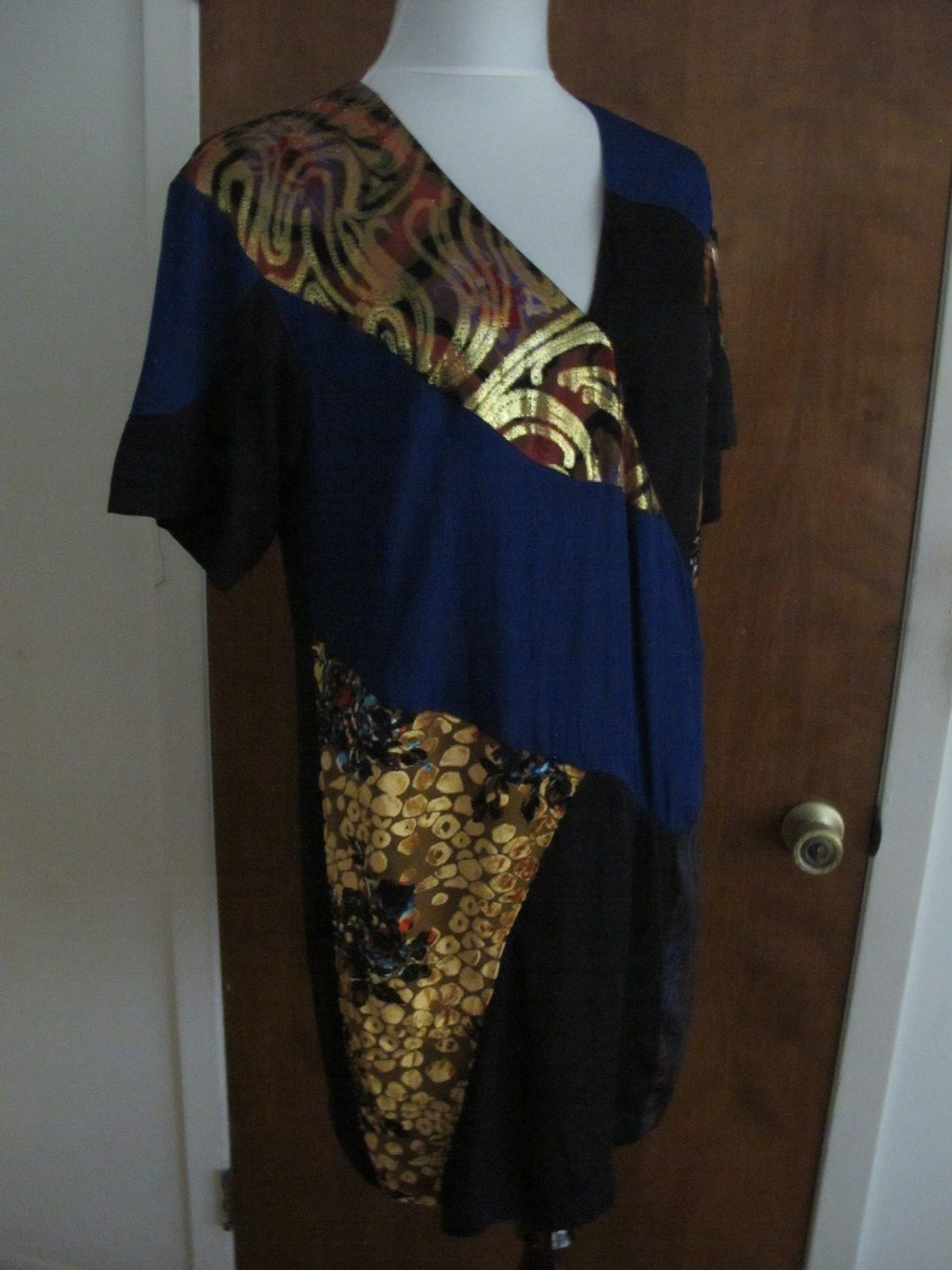 Anthropologie Women's HD In Paris Black Motif Evening Viscose Silk Dress 8P NWT