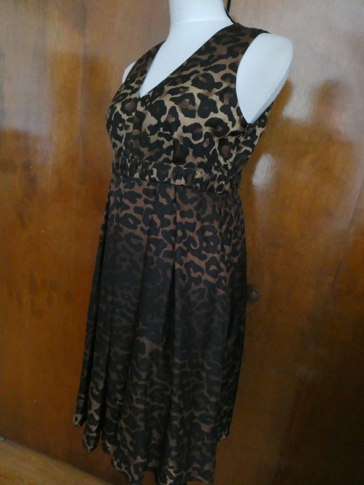 Alfani Women's Black/Brown Silk Dress 8P New