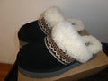 UGG DISQUETTE ATHERSON WOMENS BLACK SHEEPSKIN SLIPPERS Size 8