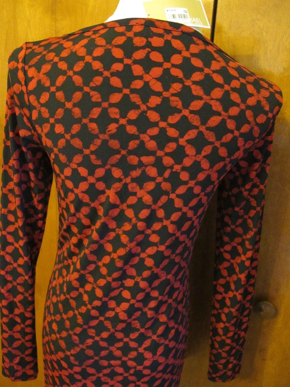 Michael Kors women’s printed red blaze boat neck jersey shift dress Xmall NWT