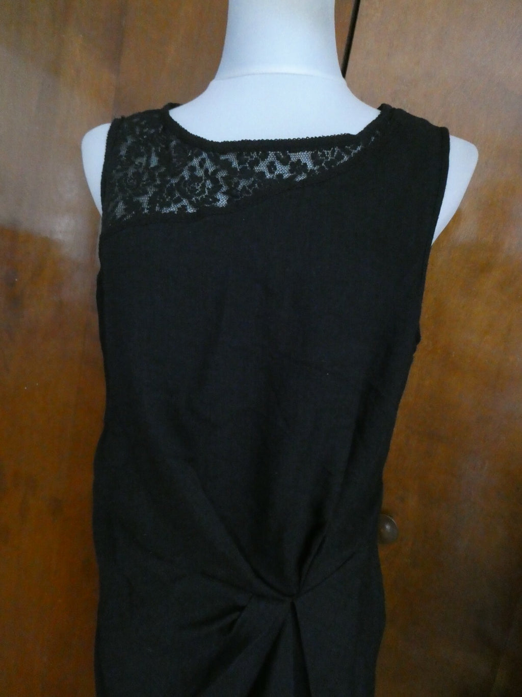Rachel Roy womens stylish black mesh crafted  dress Large NWT
