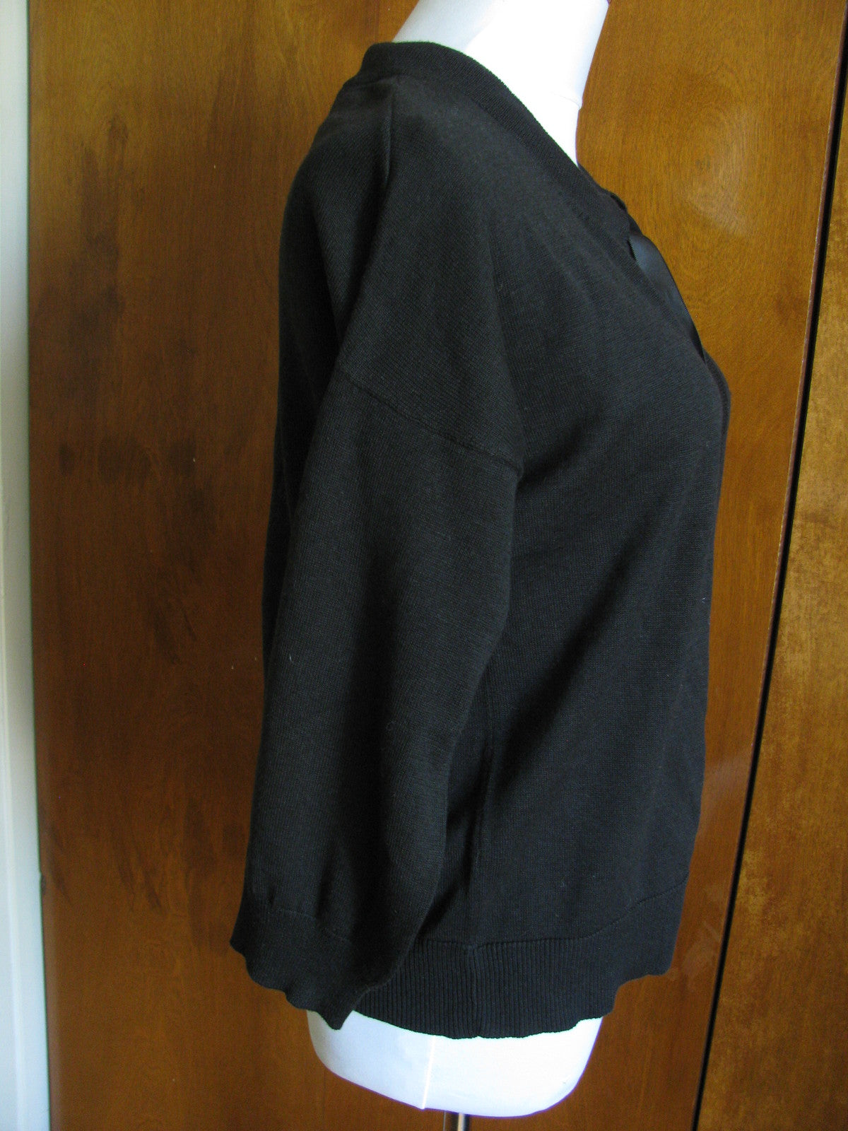 Colour Works Women's Black Cotton Viscose Cardigan Size Medium New