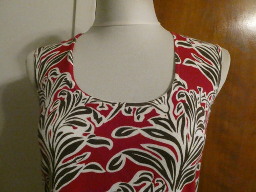Ann Taylor women's multicolor white/red/brown top size Large