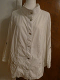 NWT Charter Club Womens Long Sleeves Jacket With Belt White Size 1X