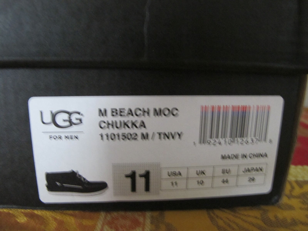 UGG Australia Men's Navy Beach Moc Chukka Leather Boots Size 11 Authentic 